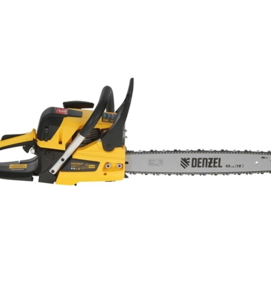 Пила цепная бензиновая Denzel DS-5218, шина 45 см, 52см3, 3 л.с., шаг 0,325, паз 1,5 мм, 72 зв