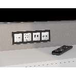 Комплект механизма компьютерной двойной розетки RJ-45 с автоматической защитной шторкой ALFA Белый глянец QUANT (AP1121, VM189) MA112110, фото3
