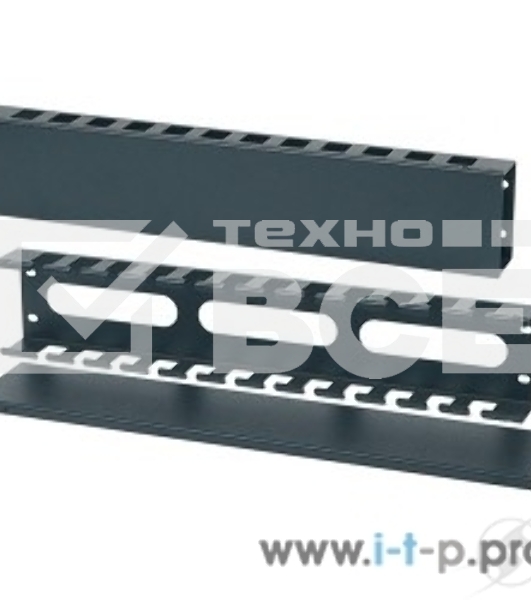Монтажное оборудование Hyperline CM-2U-ML-COV Кабельный организатор с металлическими кольцами и крышкой, 19