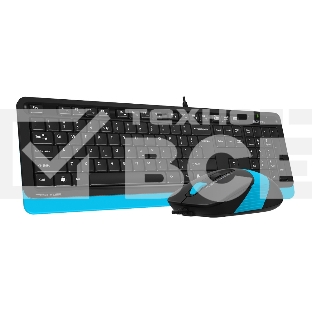 Клавиатура + мышь A4Tech Fstyler F1010 клав:черный/синий мышь:черный/синий USB Multimedia
