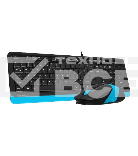 Клавиатура + мышь A4Tech Fstyler F1010 клав:черный/синий мышь:черный/синий USB Multimedia