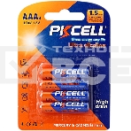 Щелочной/алкалиновый элемент питания PKCELL LR03-4B тип - AAА 4 шт в блистере, фото 1