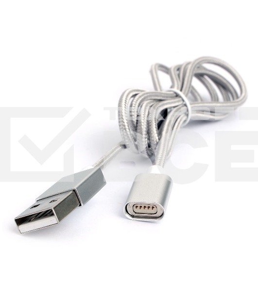 Кабель магнитный USB 2.0 Cablexpert CC-USB2-AMMg-1M, для адаптеров TypeC - microBM 5P - iPhone lightning, 1м, алюминиевые разъемы (адаптеры в комплектацию не входят)