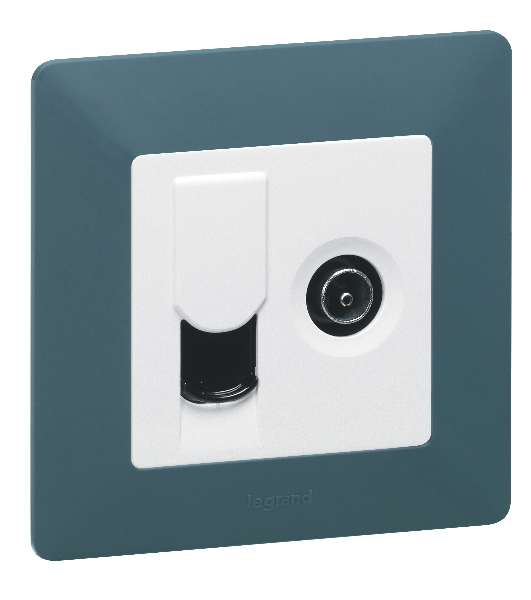 Лицевая панель розетки TV-RJ45. Белая Valena LIFE. 