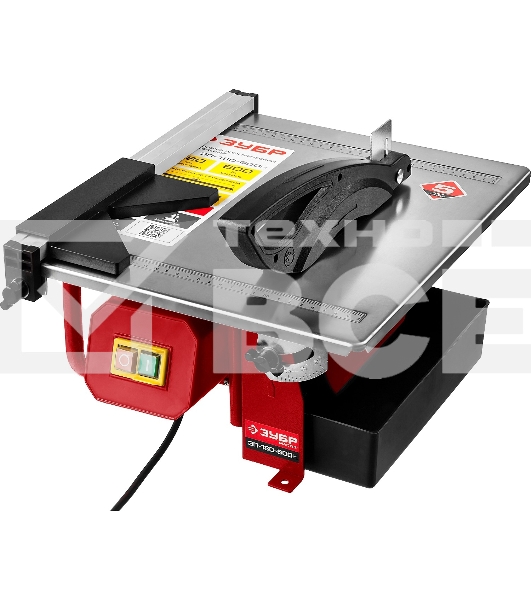 Электроплиткорез ЗУБР 'МАСТЕР' ЭП-180-600Н диск 180 мм, глубина реза 90°-34мм/45°-17мм, стол 330х360мм, 2950об/мин, 600Вт