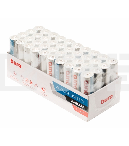 Батарея Buro Alkaline LR03 AAA (40шт) коробка