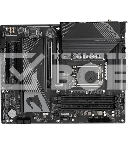 Материнская плата Gigabyte B760 AORUS ELITE AX Soc-1700 Intel B760 4xDDR5 ATX AC`97 8ch(7.1) 2.5Gg RAID+HDMI+DP