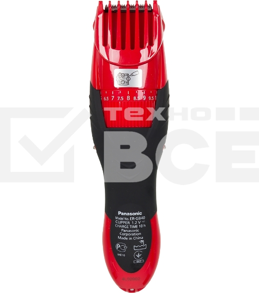 Машинка для стрижки Panasonic ER-GB40 красный (насадок в компл:1шт)