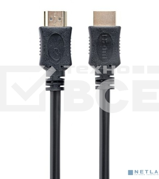 Кабель HDMI Cablexpert CC-HDMI4L-20M, 20м, v2.0, 19M/19M, серия Light, черный, позол.разъемы, экран, пакет