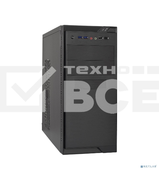 Компьютерный корпус Minitower ExeGate MA-372UX Black, mATX <UN500, 120mm> 2*USB+2*USB3.0, Audio