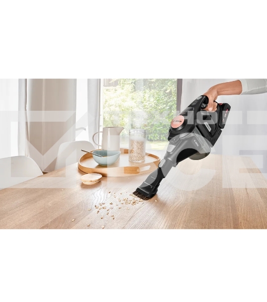 Пылесос вертикальный Bosch BCS8214PRQ, черный, питание от аккумулятора, 500 Вт, уборка сухая, пылесборник 0.4 л, работа от АКБ max 65 мин.