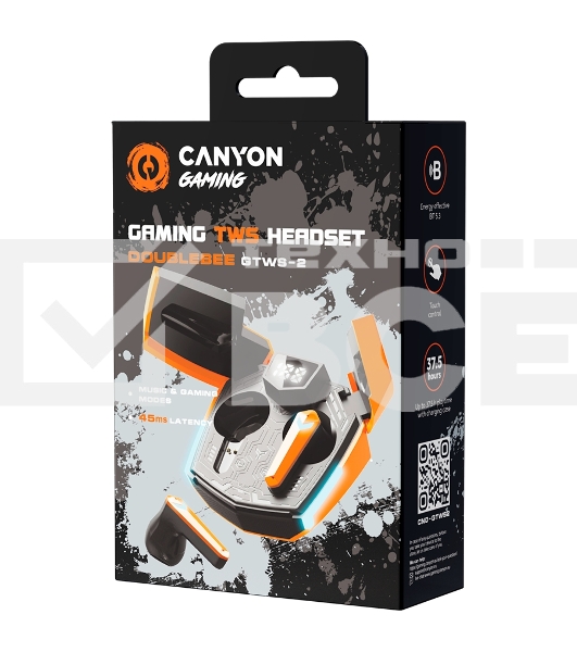 Наушники игровые CANYON headset Doublebee GTWS-2 Gaming Orange
