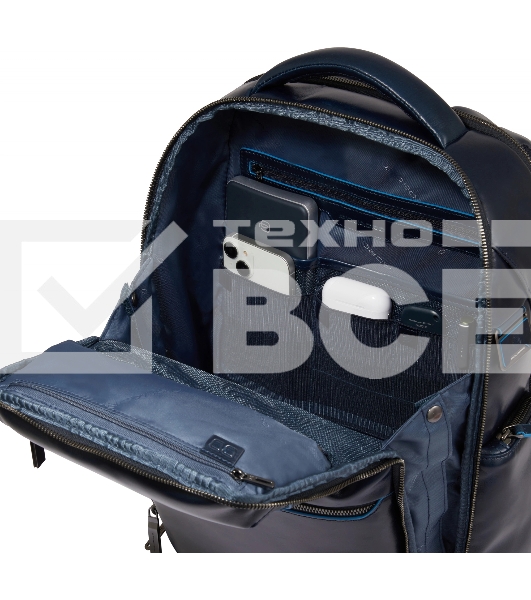 Рюкзак мужской Piquadro Blue Square CA6592B2BM/BLU2, кожа, темно-синий