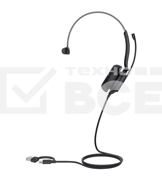 Гарнитура проводная Yealink UH35 mono UC USB-C/A черный 1308166