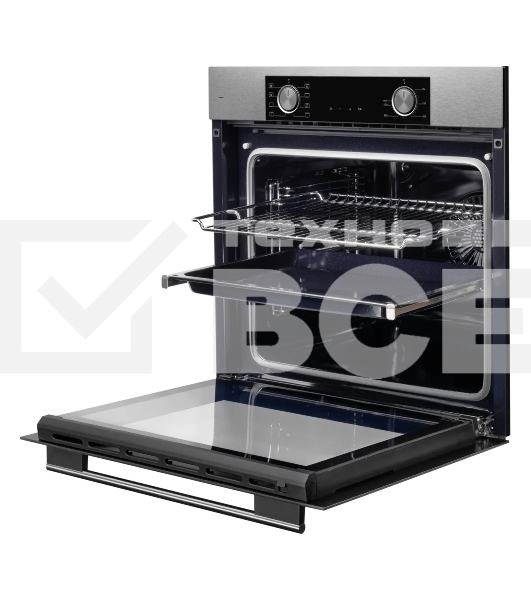 Встраиваемый духовой шкаф Kuppersberg HF 608 BX 80 л, High-Tech, 6 режимов, паровая очистка, черный, нерж. сталь