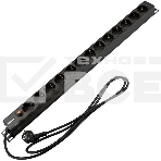 Блок распределения питания Rexant для 19' шкафов, вертикальный, 13 розеток СЕЕ 7/4, 16A, фильтр, без выкл, алюм корп, шнур 2м, вилка СЕЕ 7/7, фото5