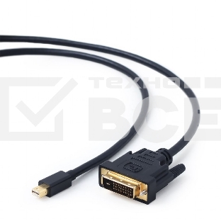 Кабель mDP-DVI Cablexpert CC-mDPM-DVIM-6, 20M/25M, 1.8м, черный, позол.разъемы, пакет