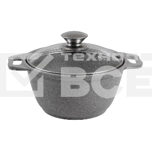 Кастрюля Kukmara КМС22а 2 л, со стеклянной крышкой АП (светлый мрамор)