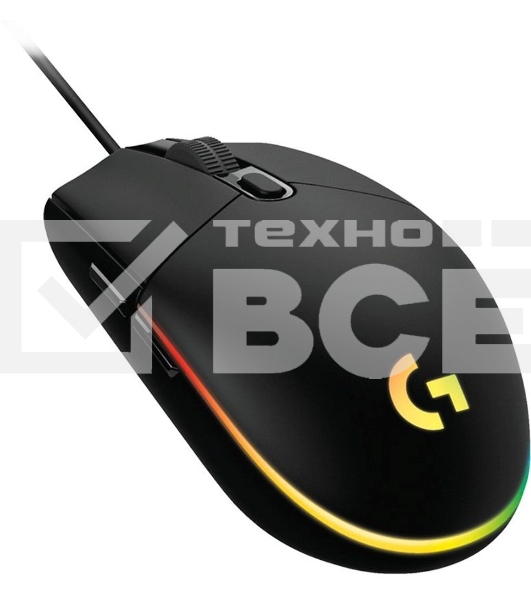 Мышь проводная Logitech G102 LIGHTSYNC черный, 8000 dpi, USB, кнопки - 6