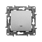 Выключатель одноклавишный с подсветкой/индикацией, автоматические клеммы, Etika, 10AX, 250В~, алюминий Выключатель одноклавишный с подсветкой/индикацией, автоматические клеммы, Etika, 10AX, 250В~, алюминий, фото3