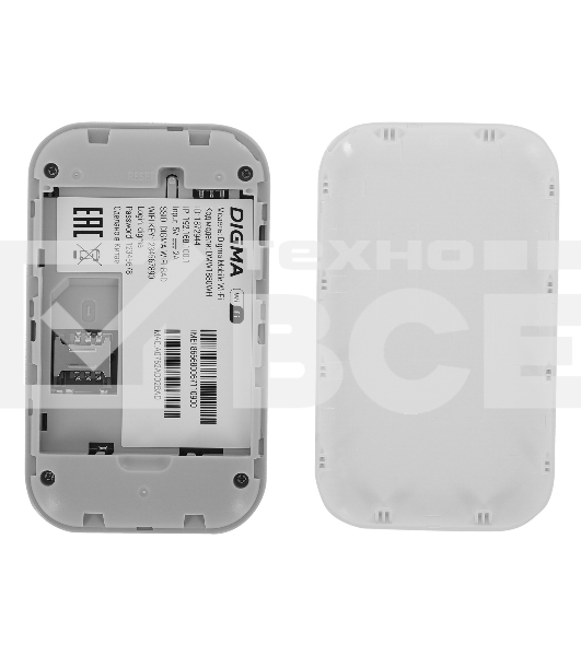 Модем 3G/4G Digma Mobile WiFi DMW1880 USB Wi-Fi Firewall +Router внешний белый
