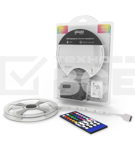 Лента Basic в комплекте 12V 6W/m 390lm/m RGBW IP20 LED 5m 1/50