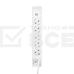 Сетевой фильтр 5 гнезд, 3м, 3х1,5мм², с автовыкл, 2 USB, белый KRANZ, фото6
