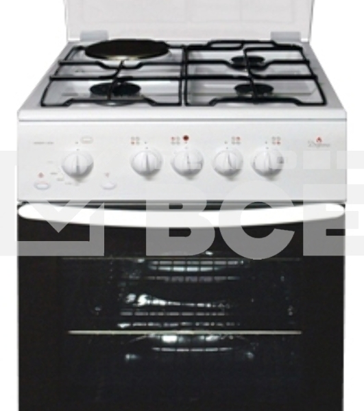 Плита комбинированная Darina F KM 341 323 W белый/черный, конфорок 4 шт, духовка 50 л, 50 см x 85 см x 56 см