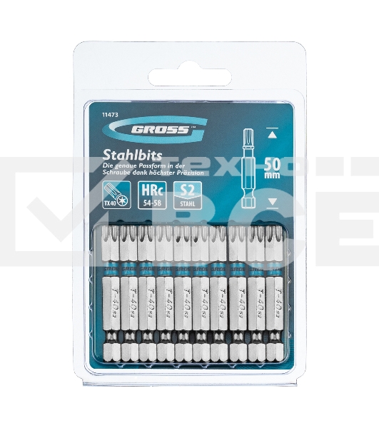Набор бит TORX 40х50, сталь S2, 10 шт. Gross