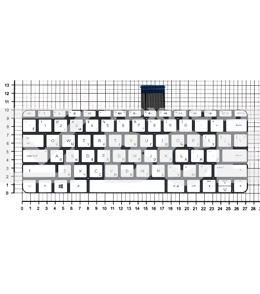 Клавиатура для ноутбука HP Stream X360 11-p белый без рамки