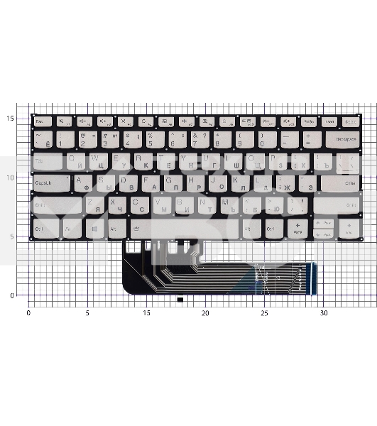 Клавиатура для ноутбука Lenovo Ideapad 530S-14ARR серебристая
