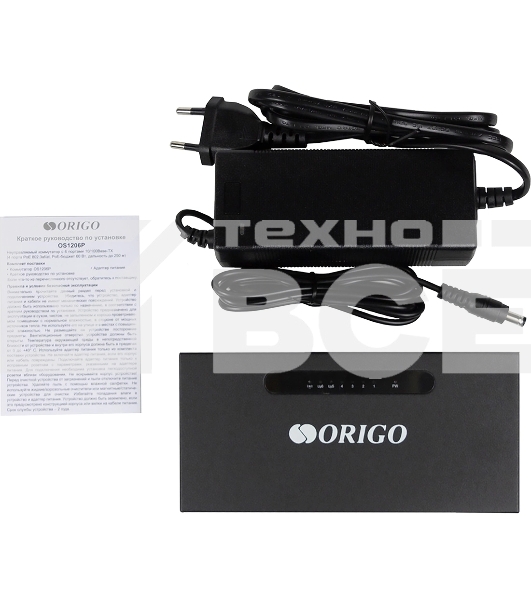 Неуправляемый PoE-коммутатор ORIGO OS1206P/60W/A1A 4x100Base-TX PoE+, 2x100Base-TX, PoE-бюджет 60 Вт, корпус металл