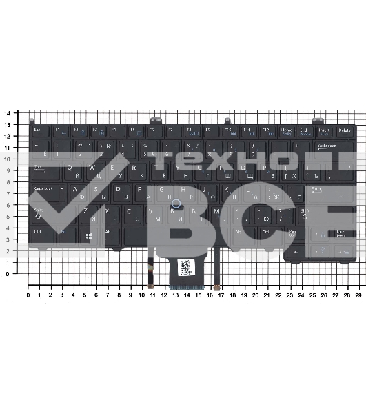 Клавиатура для ноутбука Dell Latitude E7440 E7420 черная с подсветкой и указателем