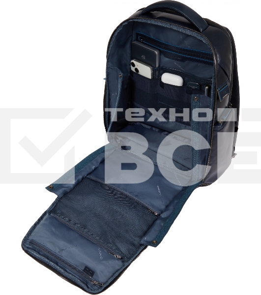 Рюкзак мужской Piquadro Blue Square CA6592B2BM/BLU2, кожа, темно-синий