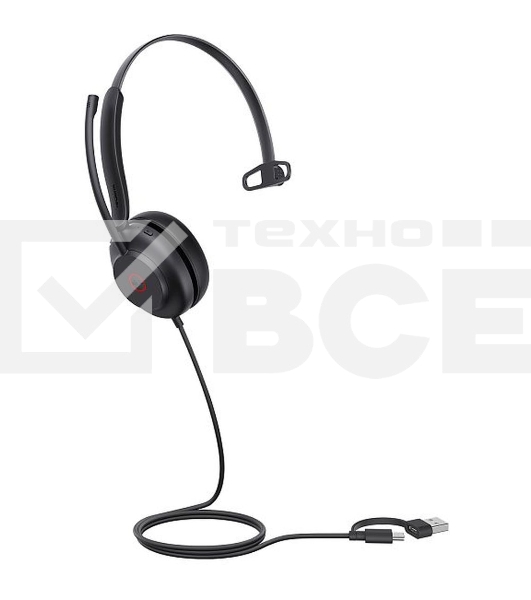 Гарнитура проводная Yealink UH35 mono UC USB-C/A черный 1308166