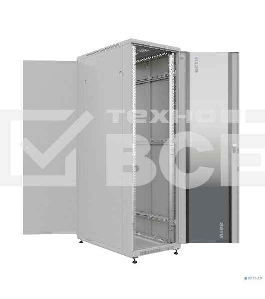 Шкаф серверный NTSS Премиум (NTSS-R42U60100GS) напольный 42U 600x1000 мм пер. дв. стекл. металл 900 кг серый IP20 сталь