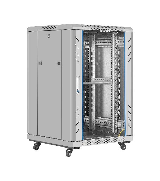 Шкаф телекоммуникационный 19' напольный 18U ExeGate EC-FS-18U.600.600.G.GREY (19”, 18U, 600x600x987mm (ШхГхВ), передняя дверь закаленное стекло, задняя перфорированная дверь, съемные боковые панели, пыле- и влагозащита IP20, встроенный вентиляционный модуль, 1 полка в комплекте, серый RAL 7035, 3 коробки)