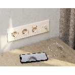 Комплект механизма розетки ALFA Бежевый матовый 2USB A+C 20W (быстрая зарядка) QUANT (AP3310, VM177) MA331010, фото4