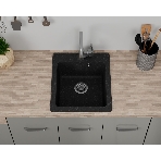 Мойка для кухни BAU Stil Black stone 42х50, выпуск с сифоном в комплекте, черный камень, фото6