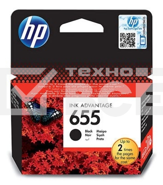 Картридж струйный HP 655 CZ109AE черный для HP DJ IA 3525/4615/4625/5525/6525 (550стр.)