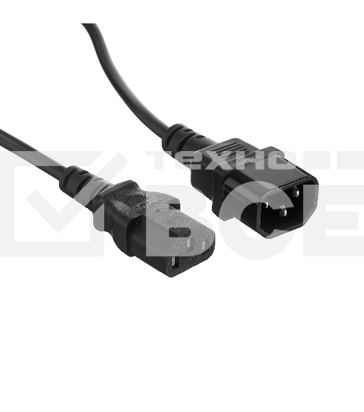 Кабель монитор-компьютер (UPS->уст-во) ExeGate Power EC-0,5P (С13->С14) VDE-250V-3*0.5-CU, 6A, 0.5м