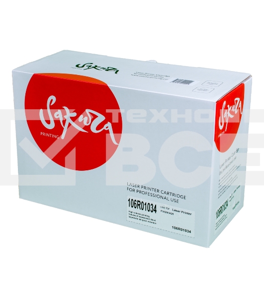 Картридж лазерный Sakura 106R01034 для Xerox P3420/3425, черный 10000 к.