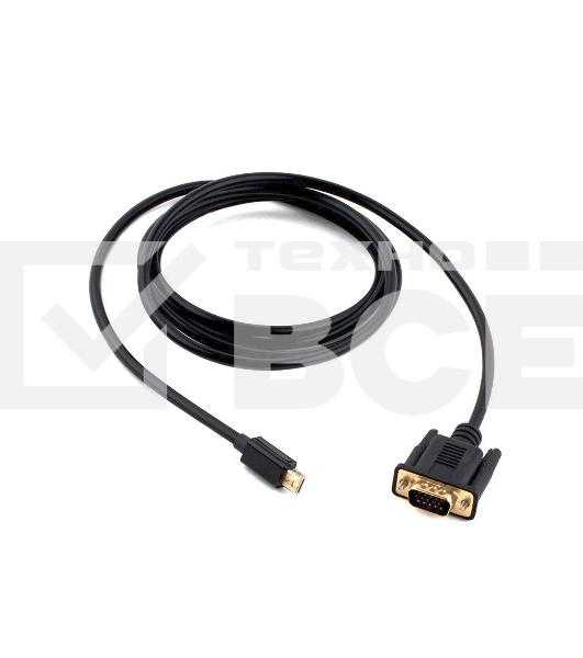 Кабель Cablexpert mDP-VGA, 20M/15M, 1.8м, черный, позол.разъемы, пакет (CC-mDPM-VGAM-6)
