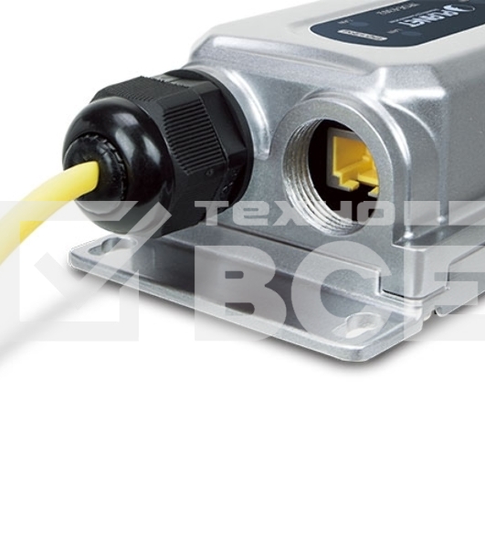 индустриальный PoE экстендер PLANET IPOE-E302 IP67-rated Industrial 1-Port 802.3bt PoE++ to 2-Port 802.3at PoE+ Extender (-40~75 degrees C, IK10 impact protection), 3 x waterproof cable glands included