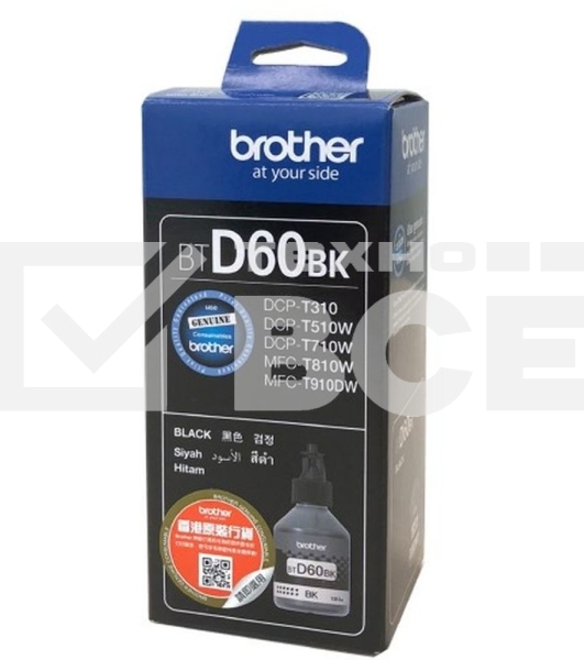 Чернила водорастворимые Brother BTD60BK черный (108 мл, 6500 стр.) для Brother DCP-T310/T510W/T710W