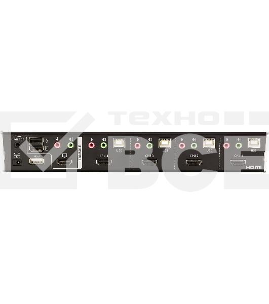 Переключатель, электрон., KVM+Audio+USB 2.0,  1 user USB+HDMI =>  4 cpu USB+HDMI, соШнур. USB 2х1.8м., настол., исп.стандарт, без OSD, некаскад.. CUBIQ 4 PORT HDMI KVMP SWITCH W/1.8M