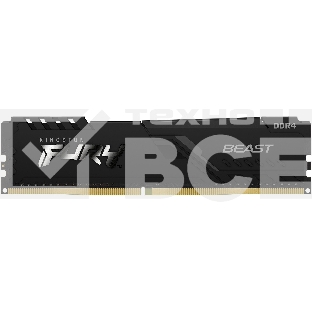 Оперативная память Kingston Fury Beast, DDR4, 32GB (1x32GB), 3600MHz, CL18, DIMM, с радиатором, черный