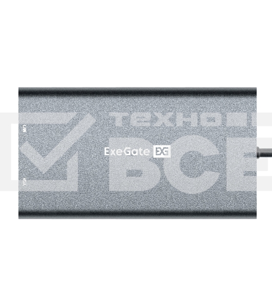 Док-станция ExeGate EX293985RUS DUB-31C/MAX (кабель-адаптер USB Type-C --> 3xUSB3.0 + Card Reader + PD 100W + HDMI 4K@30Hz + VGA + Audio + Lan RJ45 10/100/1000Mb, Plug&Play, серый)