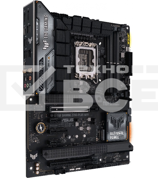 Материнская плата ASUS TUF GAMING Z790-PLUS WIFI, LGA 1700, Intel Z790, 4xDDR5, 4xSATA, 4xM.2, 1xPCIe 5.0 x16, 1xPCIe 4.0 x4, 2xUSB-A 3.2 Gen 2, 4xUSB-A 3.2 Gen 1, 1xUSB-C 3.2 Gen 2, 1xUSB-C 3.2 Gen 2x2, 1x2.5Gb LAN, 5x3.5 мм, 7.1, Standard-ATX
