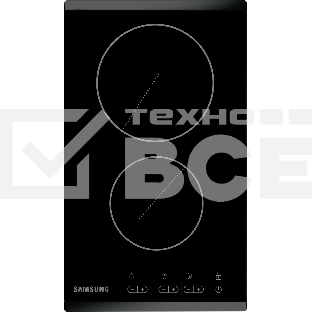 Встраиваемая электрическая панель Samsung NZ32R1506BK/WT 288 x 505 x 50 мм, стеклокерамика, 2 конфорки, сенсорное управление, защита от детей, светодиодный LED-дисплей, черный цвет
